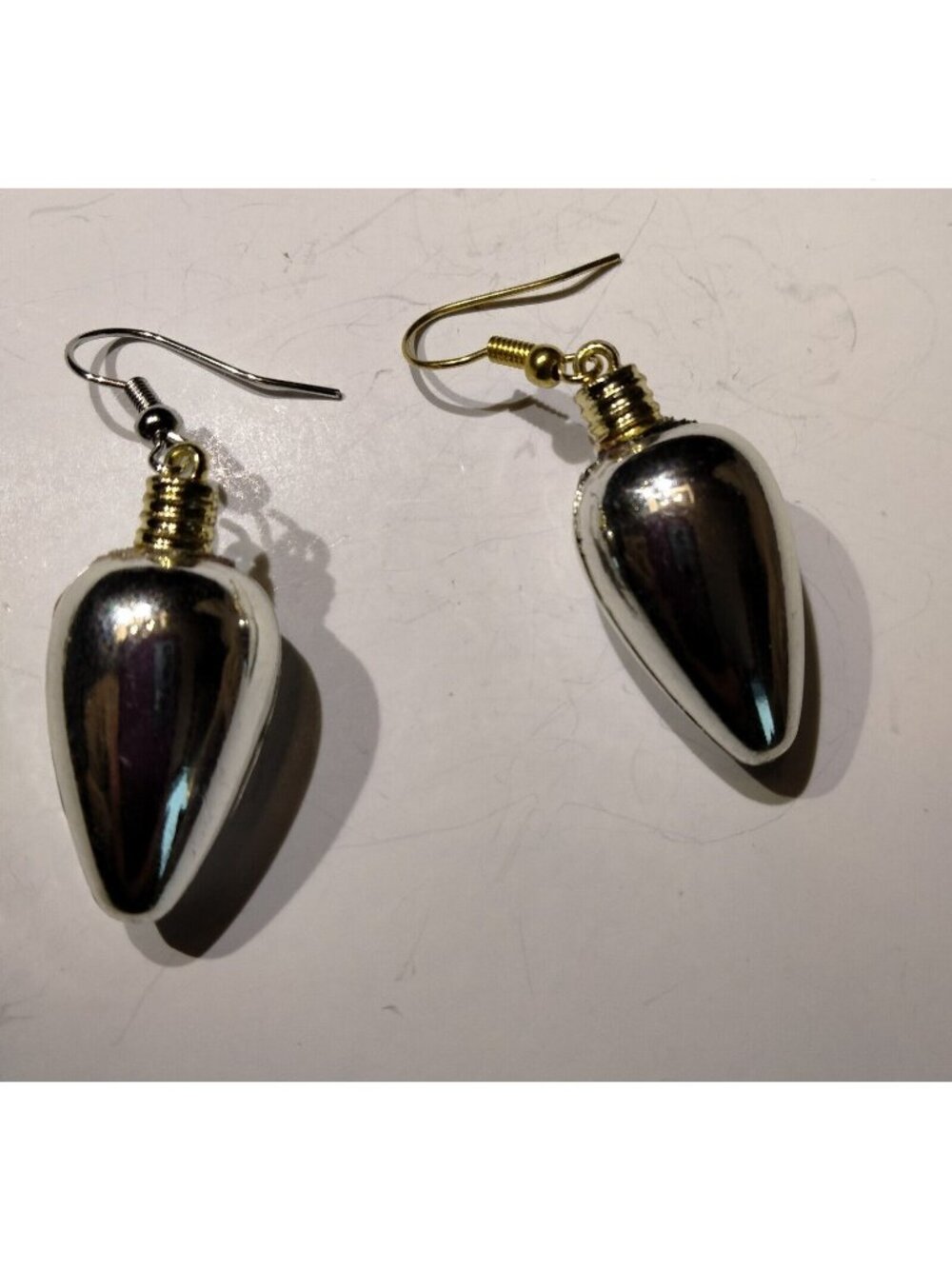 Silver Christmas Tree Light Earrings